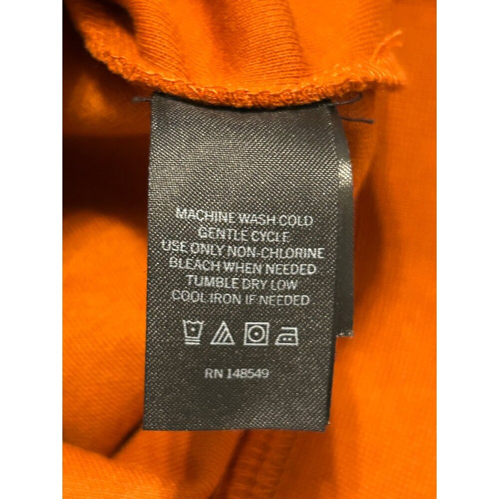 Kenneth Cole Rust Orange Hoodie Sweatshirt w/ White Stripes & Front Pocket Small - Picture 7 of 7